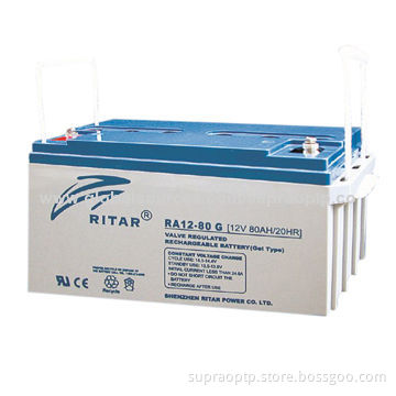12V 80Ah Deep Cycle Battery, Longer Cycle Service Life/Maintenance-free for UPS/Solar and Wind Syste
